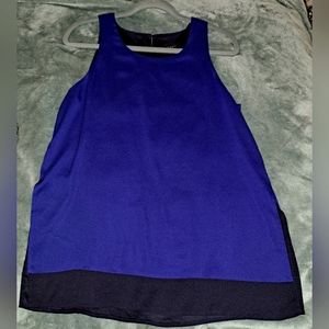 Ann Taylor Dark Royal Blue Silky Tank Top Sleeveless Blouse Shell Sz M